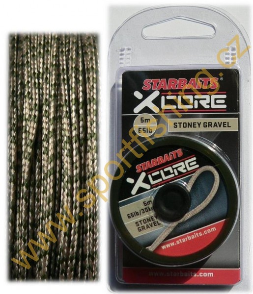 STARBAITS Olověná šňůra X-Core New Stoney Gravel - písková 5m 35lbs/15kg