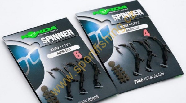 KORDA Spinner Hook Sections Kurv Barbless