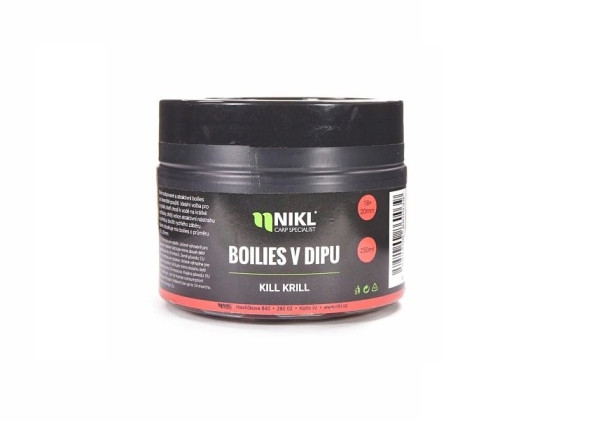 NIKL Boilies v dipu Kill Krill 250g 18+20 mm