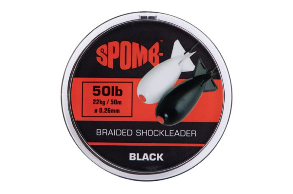 SPOMB Braided Shockleader 50m black 50lb 22kg