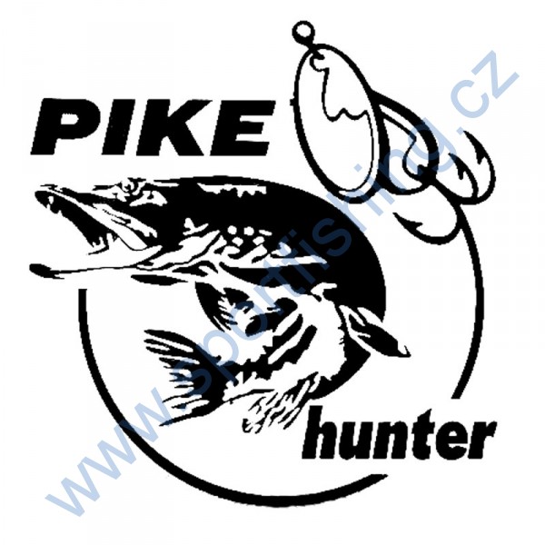 Nálepka PIKE HUNTER (třpytka) - černá