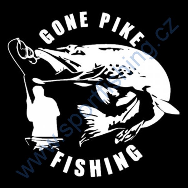 Nálepka GONE PIKE FISHING - bílá