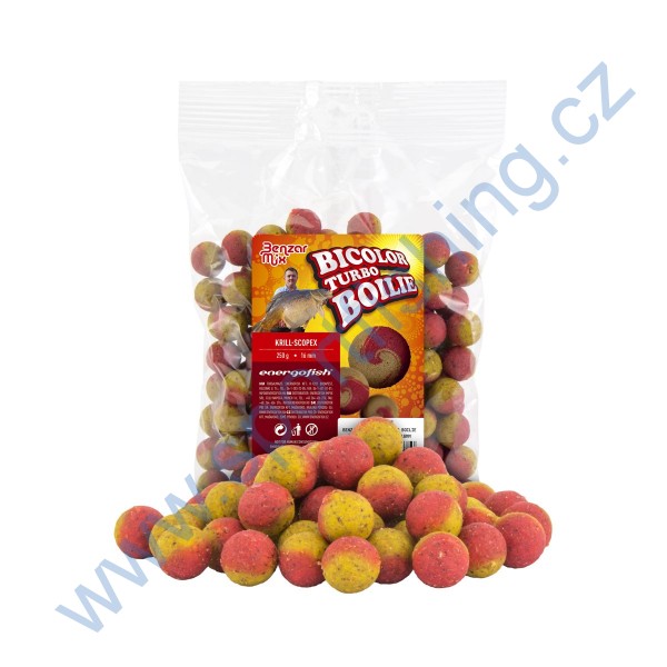 BENZAR MIX Turbo Bicolor Boilie 250g 16mm Krab-Jahoda