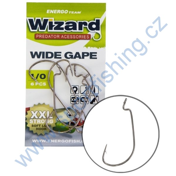 WIZARD háček drop-shot WIDE GAPE XXL STRONG s protihrotem Vel. 4