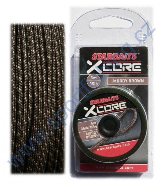 STARBAITS Olověná šňůra X-Core New Muddy Brown - hnědá 5m 35lbs/16kg