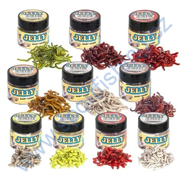 BENZAR JELLY Baits Baby Worm 30ml Žlutá