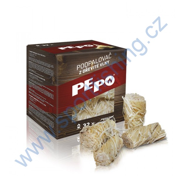 PEPO podpalovač z dřevité vlny 32 ks