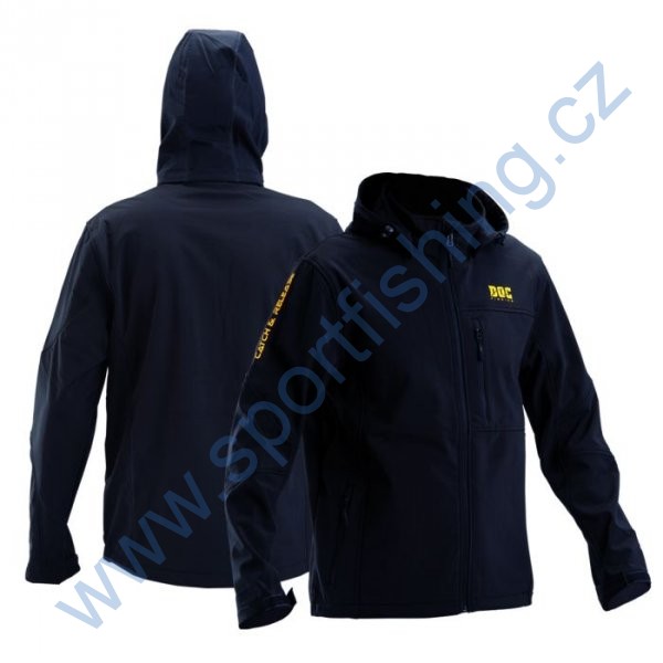 DOC Bunda SOFTSHELL - černá s kapucí vel. M