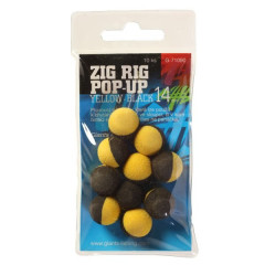 Pěnové plovoucí boilie Zig Rig Pop-Up yelow-black 14mm,10ks