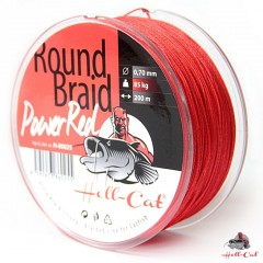 HELL-CAT Splétaná šňůra Round Braid Power Red 200m 0,80mm, 100kg