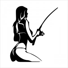 Nálepka RYBÁŘKA velká - černá